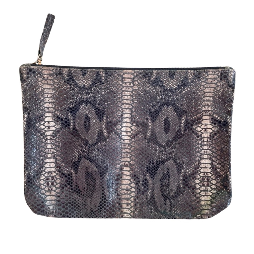 Claire V / Claire Vivier Fold-Over Python Clutch … - image 1
